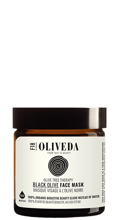 F18 Black Olive Face Mask | Oliveda | Olive Tree People F18 Black Olive Face Mask | Oliveda | Olive Tree People