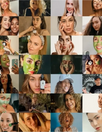 Collage de personas diversas aplicando productos de Olive Tree People, muchas con mascarilla facial verde, con texto sobreimpreso FROM TREE TO BEAUTY