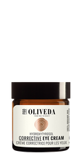 Load image into Gallery viewer, OLIVEDA F60 label: FROM TREE TO BEAUTY; HYDROXYTYROSOL; CORRECTIVE EYE CREAM; CRÈME CORRECTRICE POUR LES YEUX