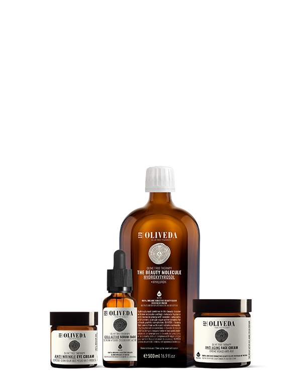 Facial Glow Starter Set with amber glass bottles