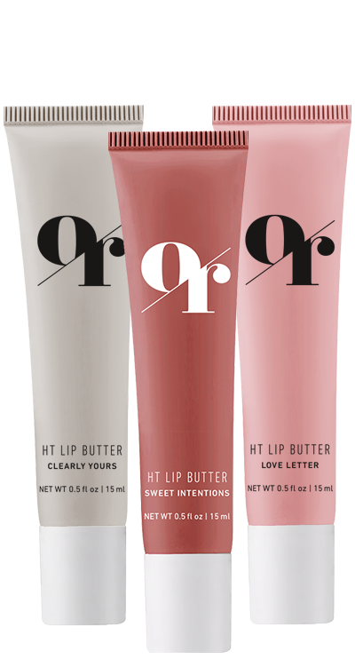 Three LIP BUTTER tubes — CLEARLY YOURS; SWEET INTENTIONS; LOVE LETTER. NET WT 0.5 fl oz | 15 ml