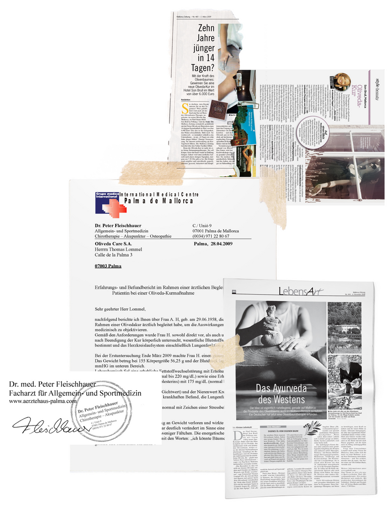 Clippings: Dr. Peter Fleischhauer; Palma de Mallorca; Zehn Jahre jünger in 14 Tagen?; Das Ayurveda des Westens; LebensArt
